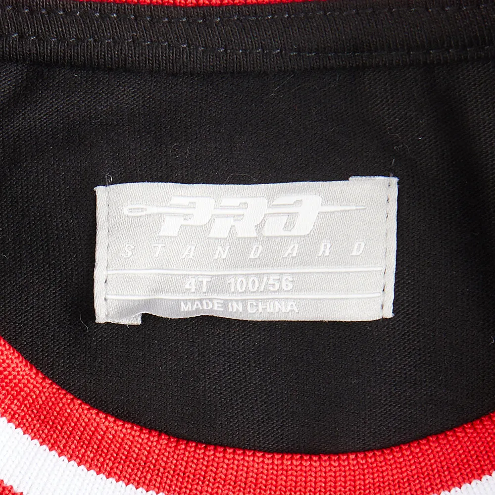 NBA PORTLAND TRAIL BLAZERS CLASSIC TODDLER BOYS SS STRIPED RIB TEE (BLACK/RED)