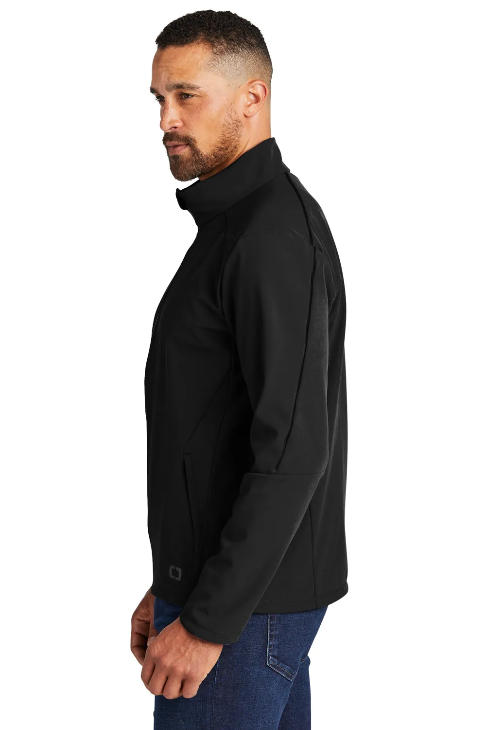 Ogio Mens Commuter Water Resistant Full Zip Soft Shell Jacket - Blacktop