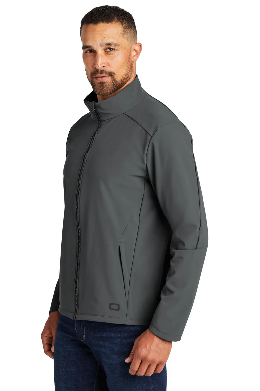 Ogio Mens Commuter Water Resistant Full Zip Soft Shell Jacket - Diesel Grey
