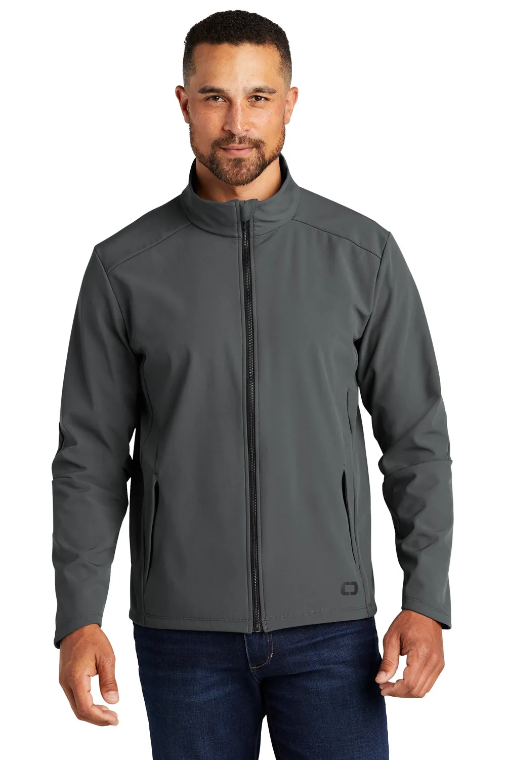Ogio Mens Commuter Water Resistant Full Zip Soft Shell Jacket - Diesel Grey