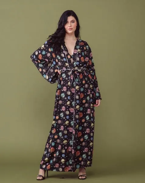 Out of this World Sateen Maxi Robe -