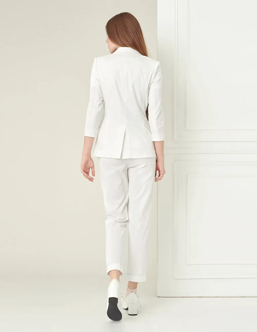 Pearl White Slim Cut Blazer