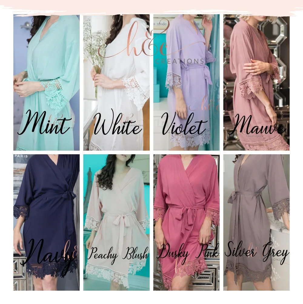 Personalized Bridesmaid Robes, Bridal Party Robe 4xl, Bridal Party Robes Set, Lace Bridal Party Robes, Bridal Party Robes Lace