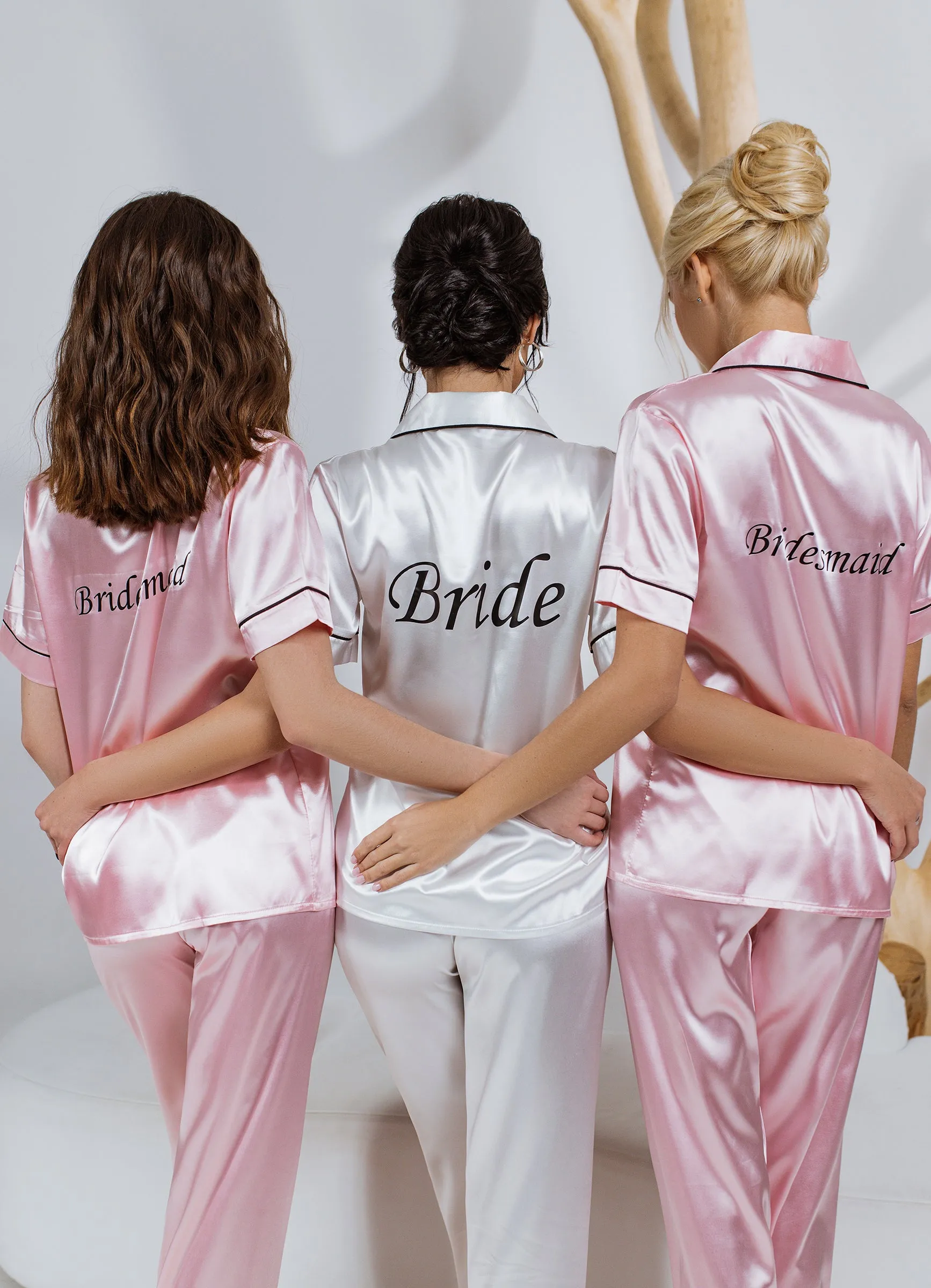 Personalized Matching Satin Pajamas for Bride Squad- S L