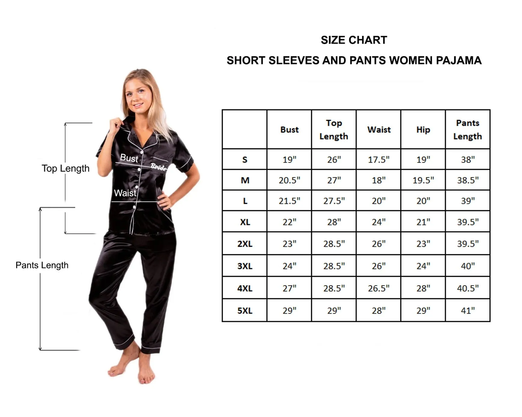 Personalized Matching Satin Pajamas for Bride Squad- S L