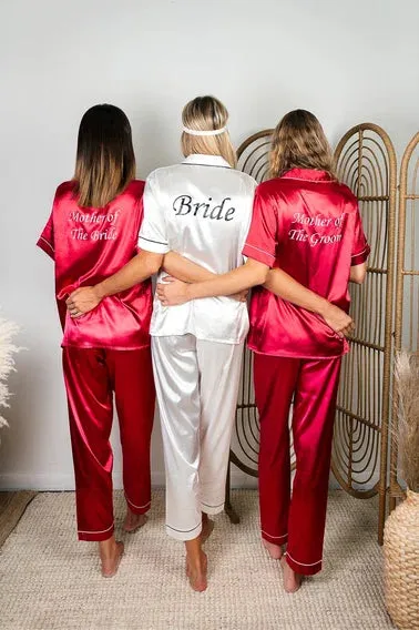 Personalized Matching Satin Pajamas for Bride Squad- S L