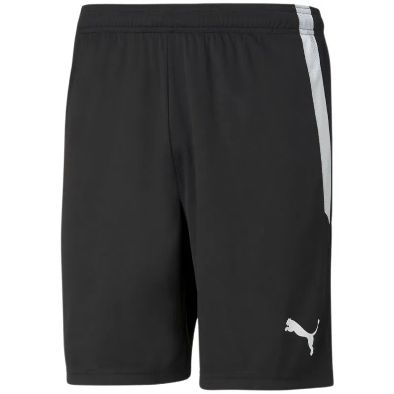Puma teamLIGA Men's Quick-Dry Training Shorts with Mesh Panels - Black