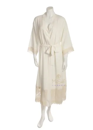 Q80690 Blythe Embroidered Lace Trim Robe