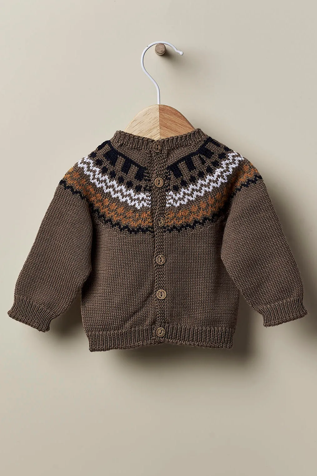 "Tiago" Brown Merino Wool Knit Jumper & Dungarees