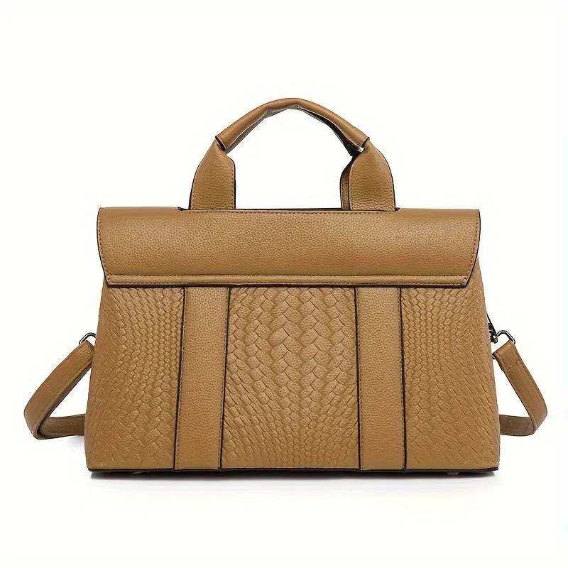 realaiot  Fashion Large Capacity Satchel Bag, Trendy Top Handle Tote Bag, Women's Casual Handbag & Purse For Commute