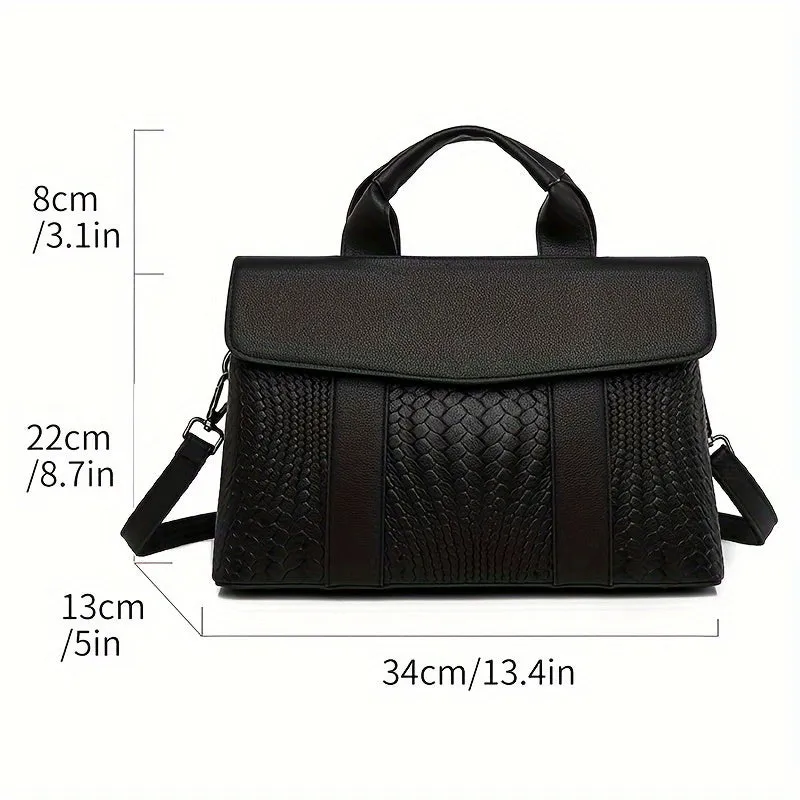 realaiot  Fashion Large Capacity Satchel Bag, Trendy Top Handle Tote Bag, Women's Casual Handbag & Purse For Commute