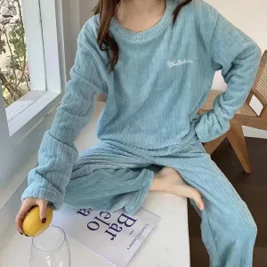 Sajiero Velvet Cuddle Fleece Pajama Suit