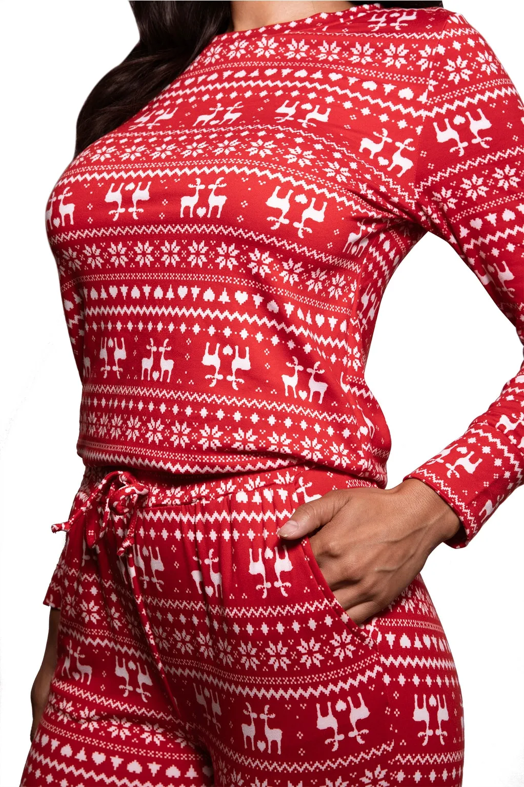 S&G Apparel Women’s Holiday Long Sleeve Top & Sweatpants Pajamas Set