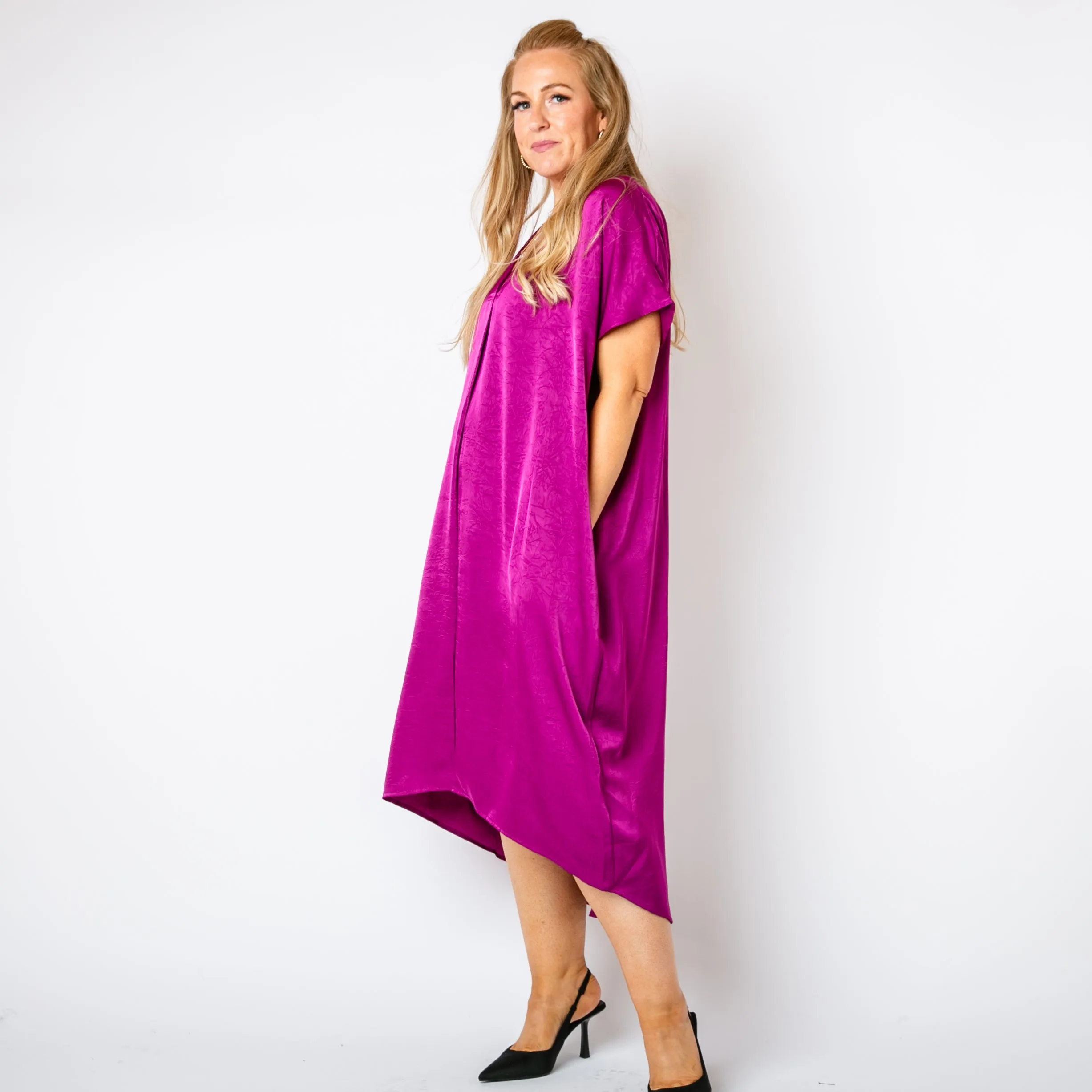 Satin Kaftan Dress
