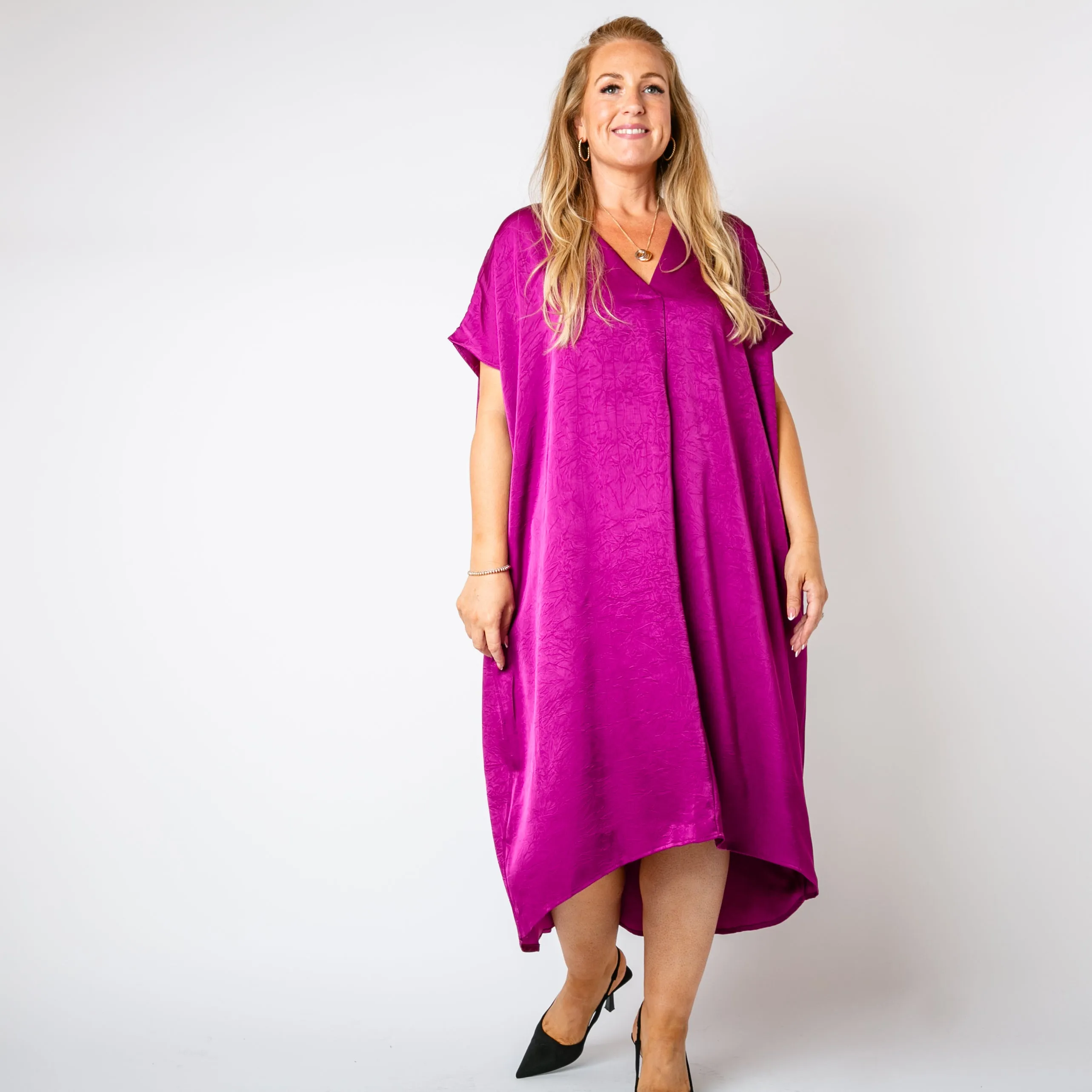 Satin Kaftan Dress