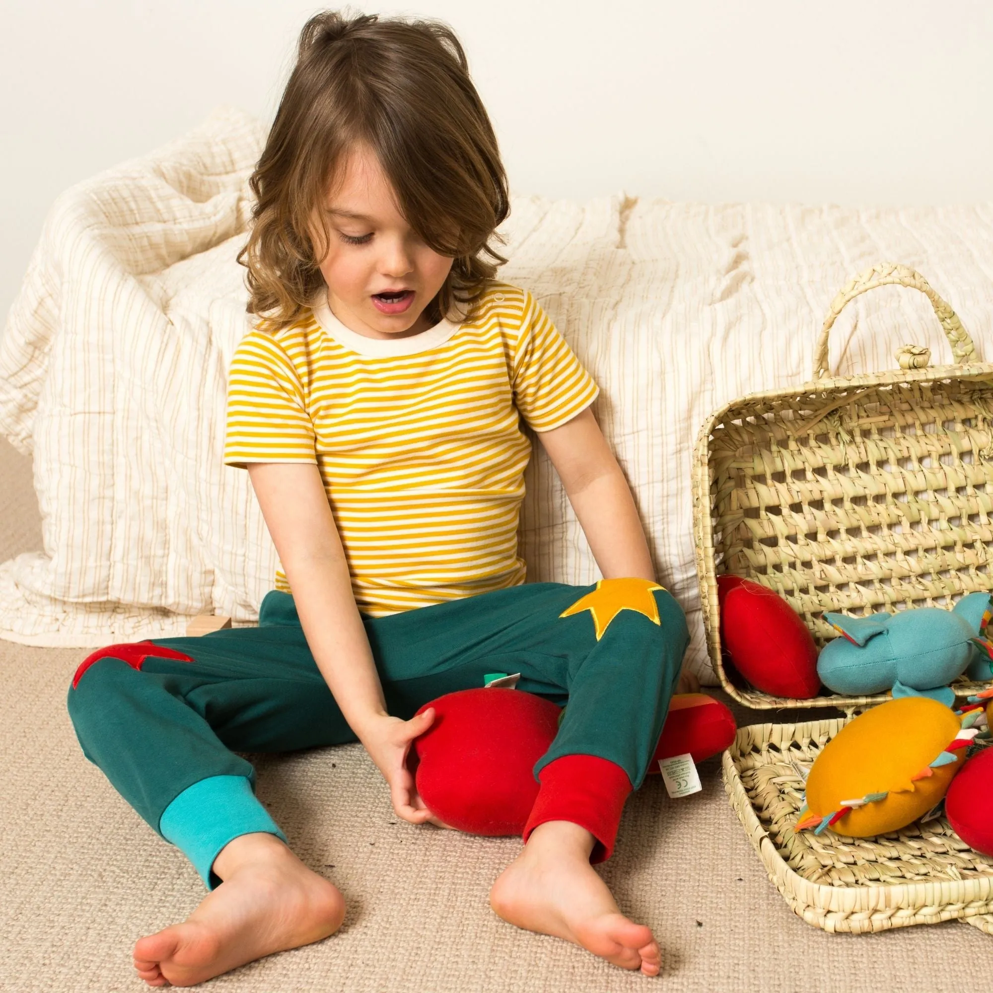 Sea Green Knee Patch Star Joggers