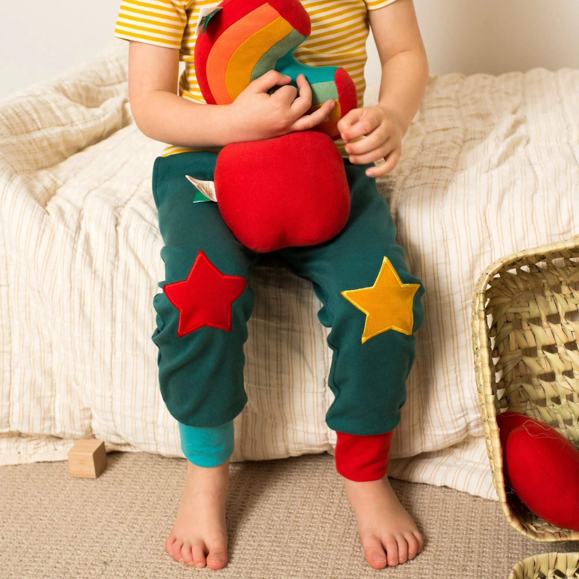 Sea Green Knee Patch Star Joggers