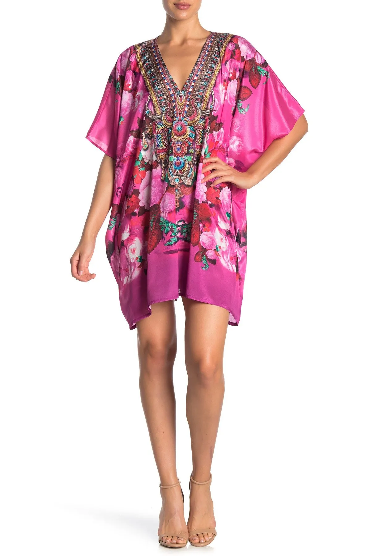 Short Kaftan Floral Print