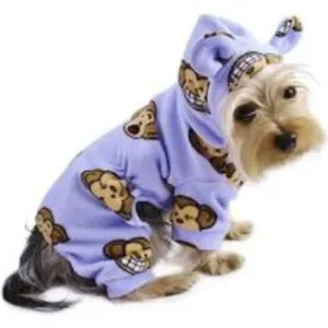 Silly Monkey Fleece Hooded Pajamas - Lavender