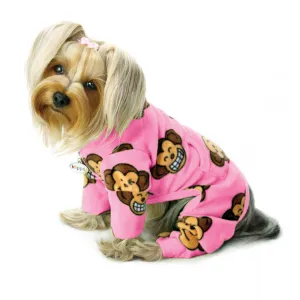 Silly Monkey Fleece Turtleneck Pajamas - Pink