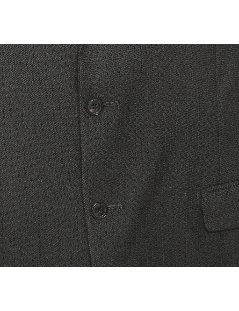 Striped Grey Blazer - L