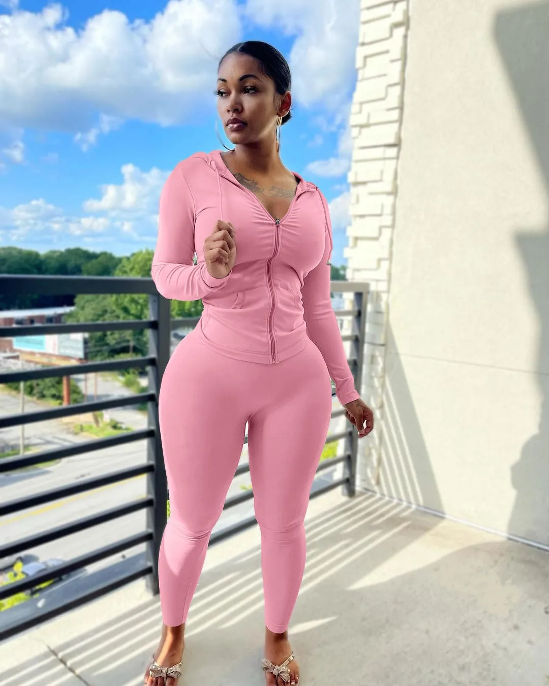 Tracksuits Two 2 Piece Set Autumn Winter Women Casual Solid Sporty Hoodies Jacket Pants Suit Sportswear Trouser Athletic Outfits