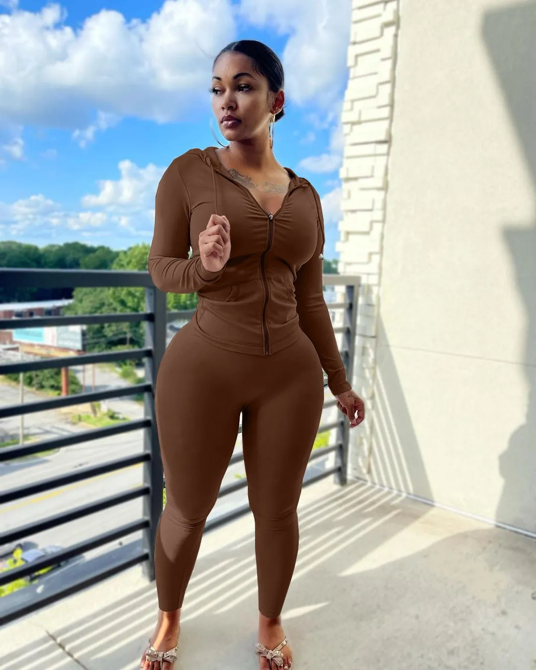 Tracksuits Two 2 Piece Set Autumn Winter Women Casual Solid Sporty Hoodies Jacket Pants Suit Sportswear Trouser Athletic Outfits