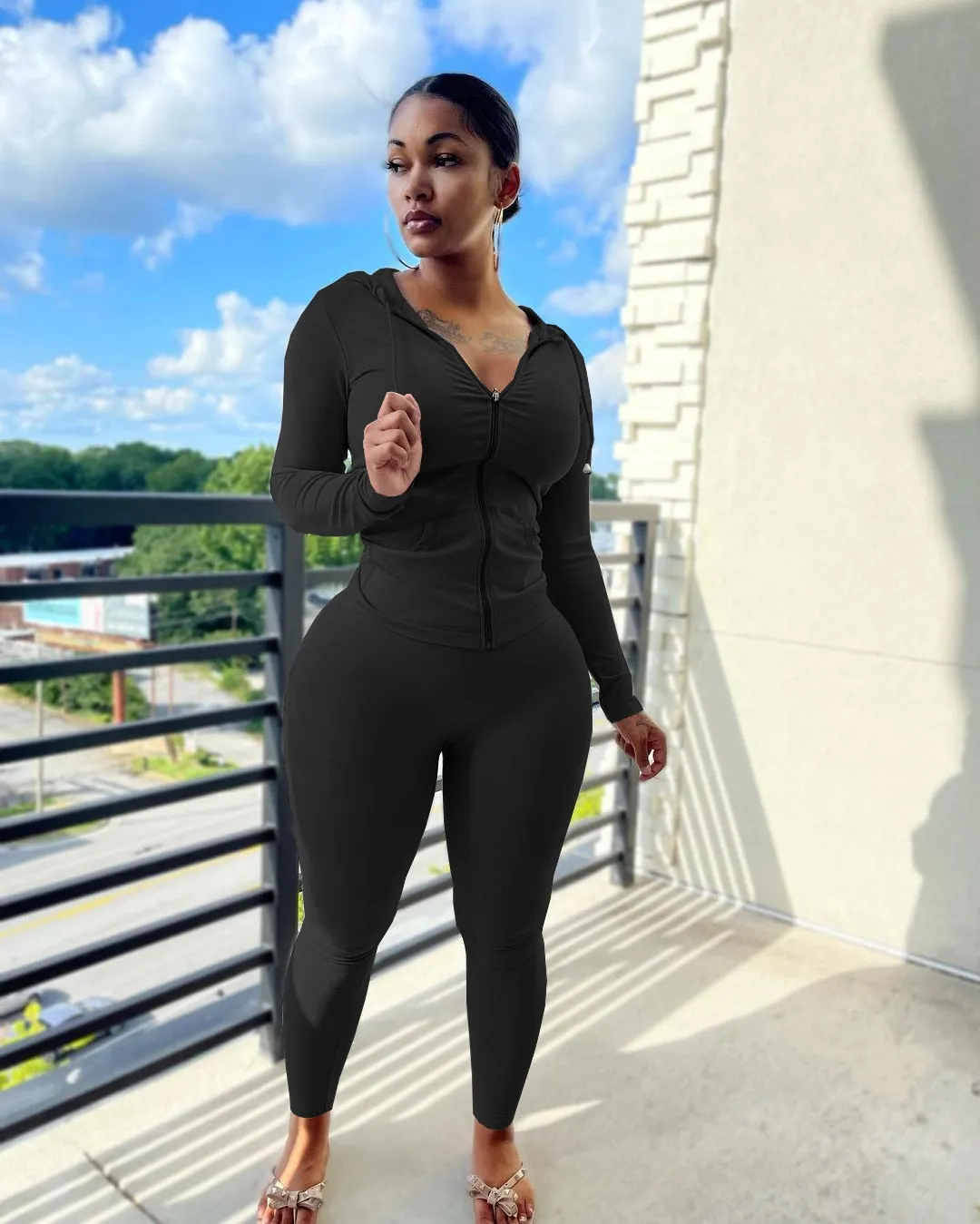 Tracksuits Two 2 Piece Set Autumn Winter Women Casual Solid Sporty Hoodies Jacket Pants Suit Sportswear Trouser Athletic Outfits
