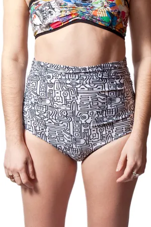 Tribal High Waist Swim Bottom (Small)