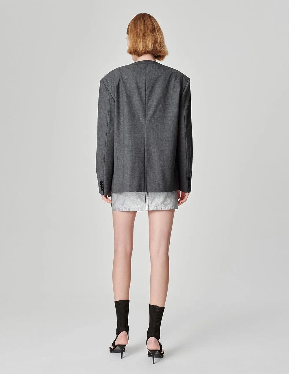 Unisex Grey Casual Blazer