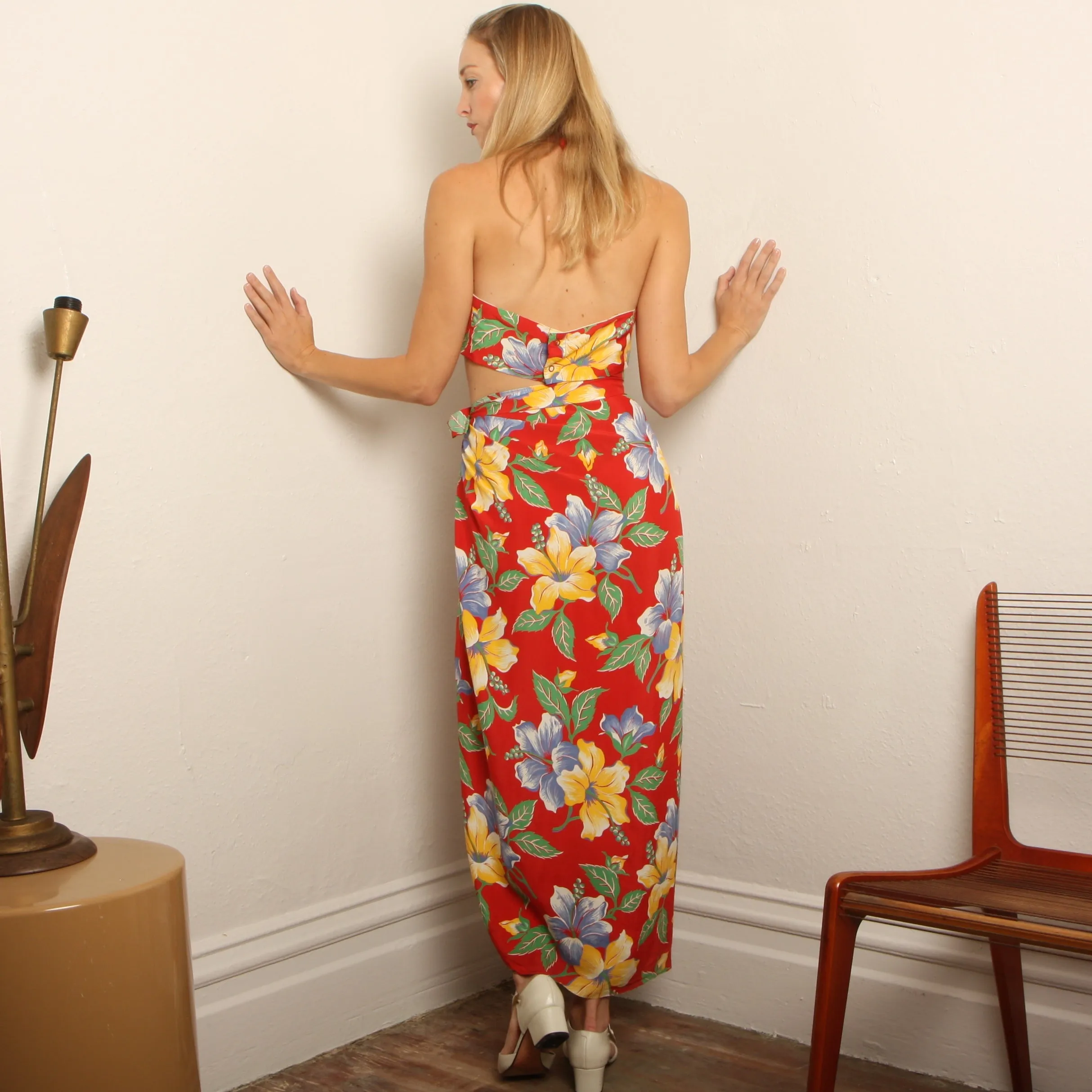 Vintage 30's/40's Hawaiian Rayon Sarong Ensemble