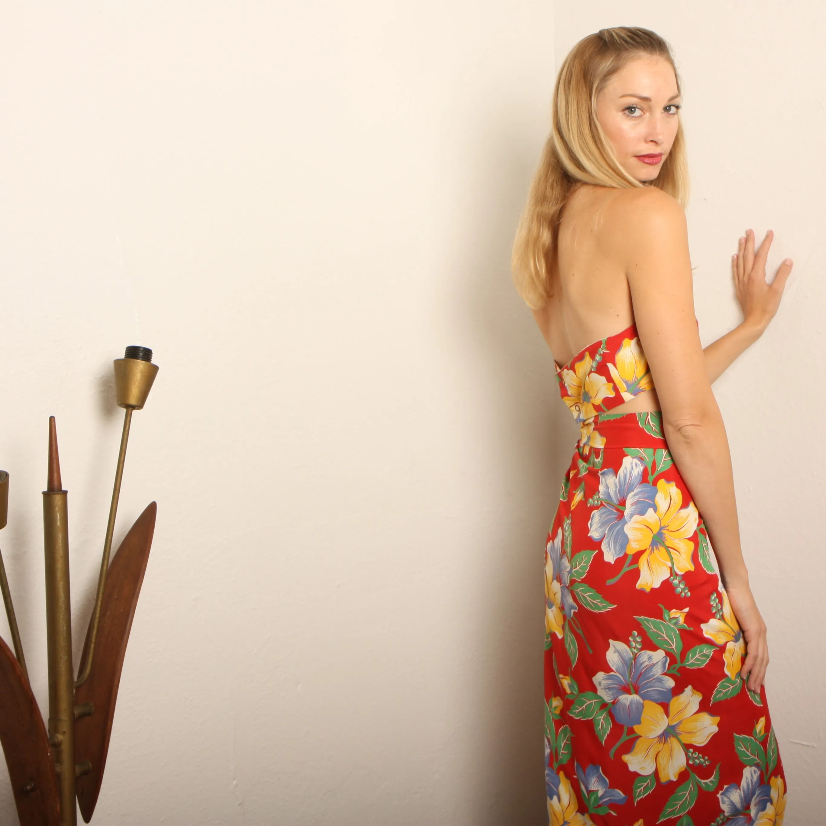 Vintage 30's/40's Hawaiian Rayon Sarong Ensemble