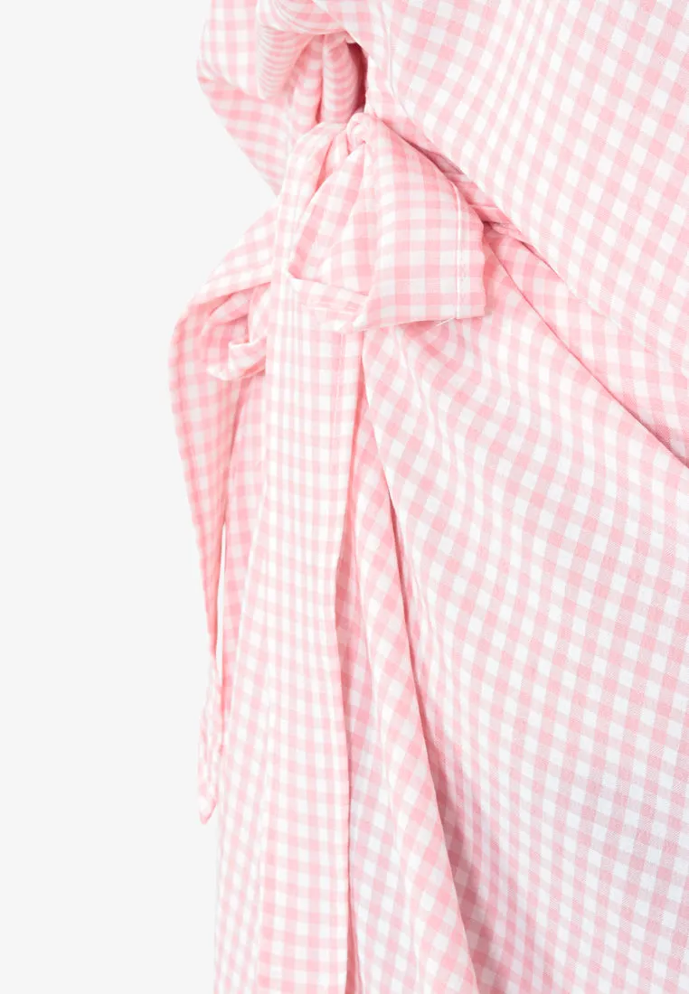 Wareesha Raya Gingham Pario Kurung Set - Pink