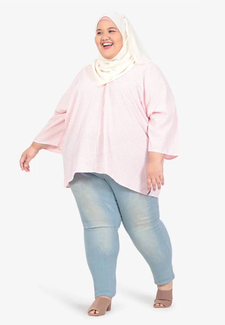 Wareesha Raya Gingham Pario Kurung Set - Pink