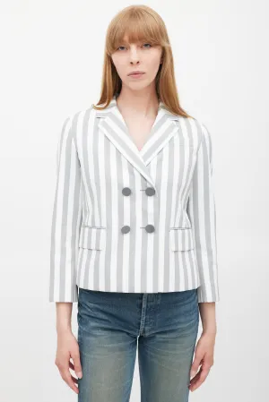 White & Grey Striped Blazer