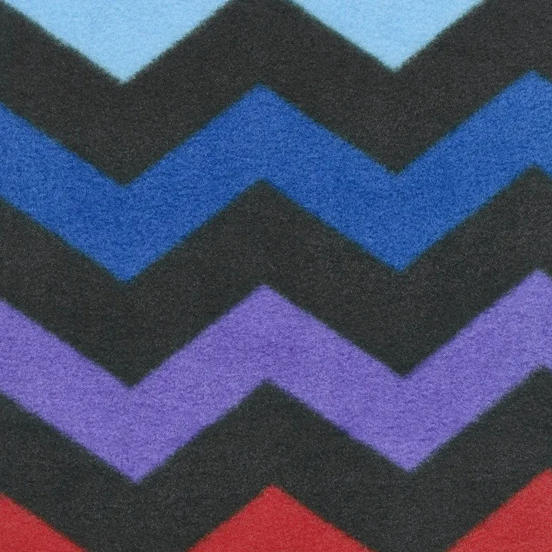 Winterfleece Prints Conversational - Chevron Black Fleece Yardage