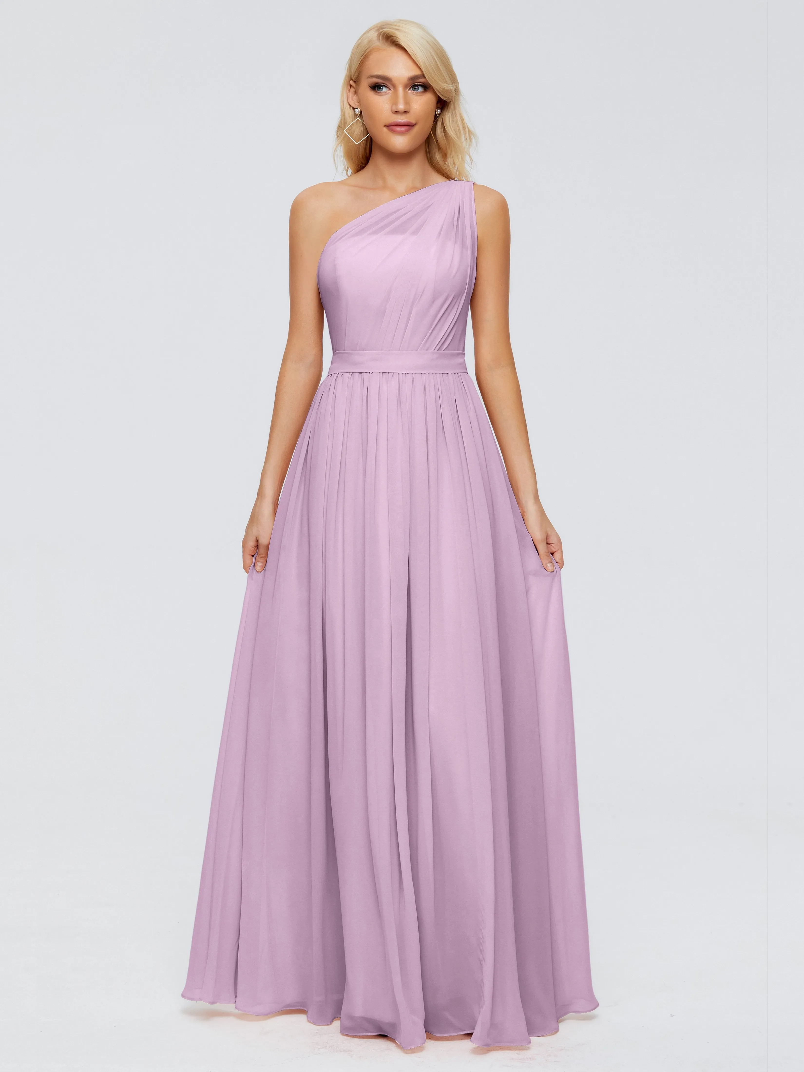 Wisteria Bridesmaid Dress Arabella One Shoulder Sash Bridesmaid Dresses