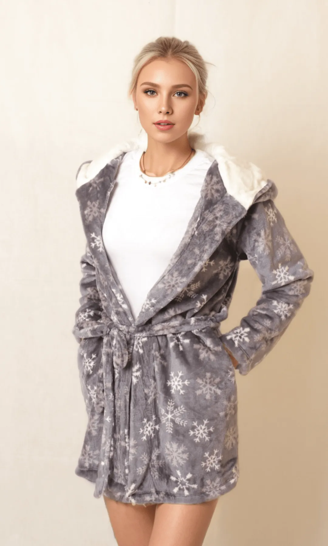 Women Home Robe (2023) - Grey