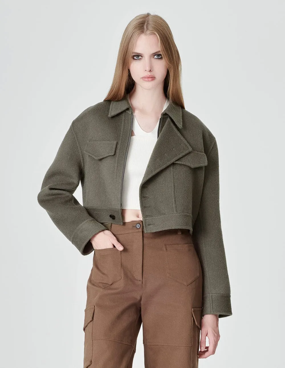 Women's Reversible Woollen Jacket And Peacoat