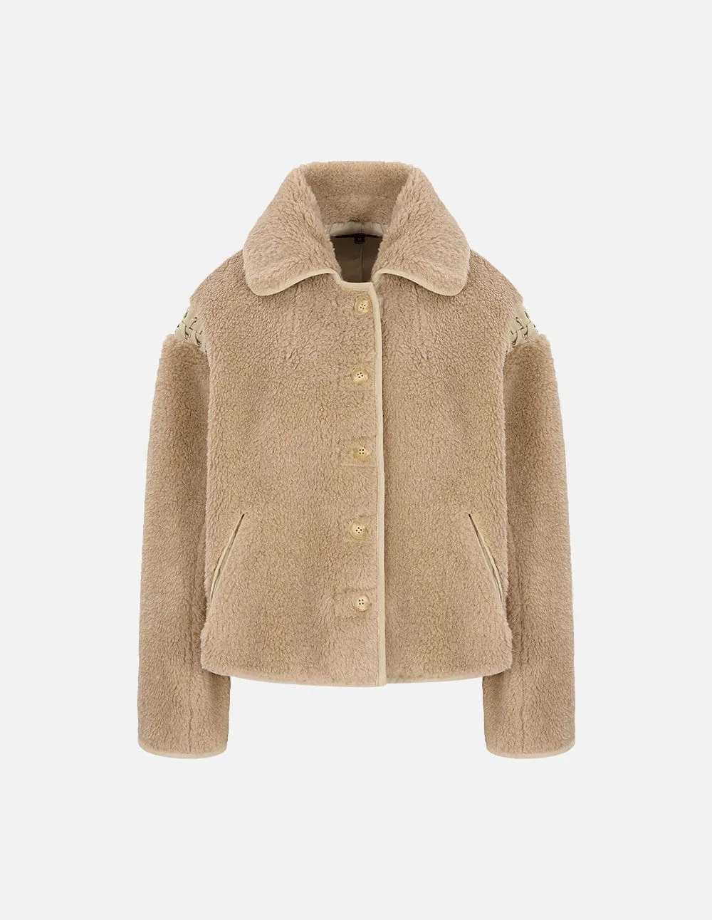 Women's Strappy Eco-Friendly Fur Pea Coat