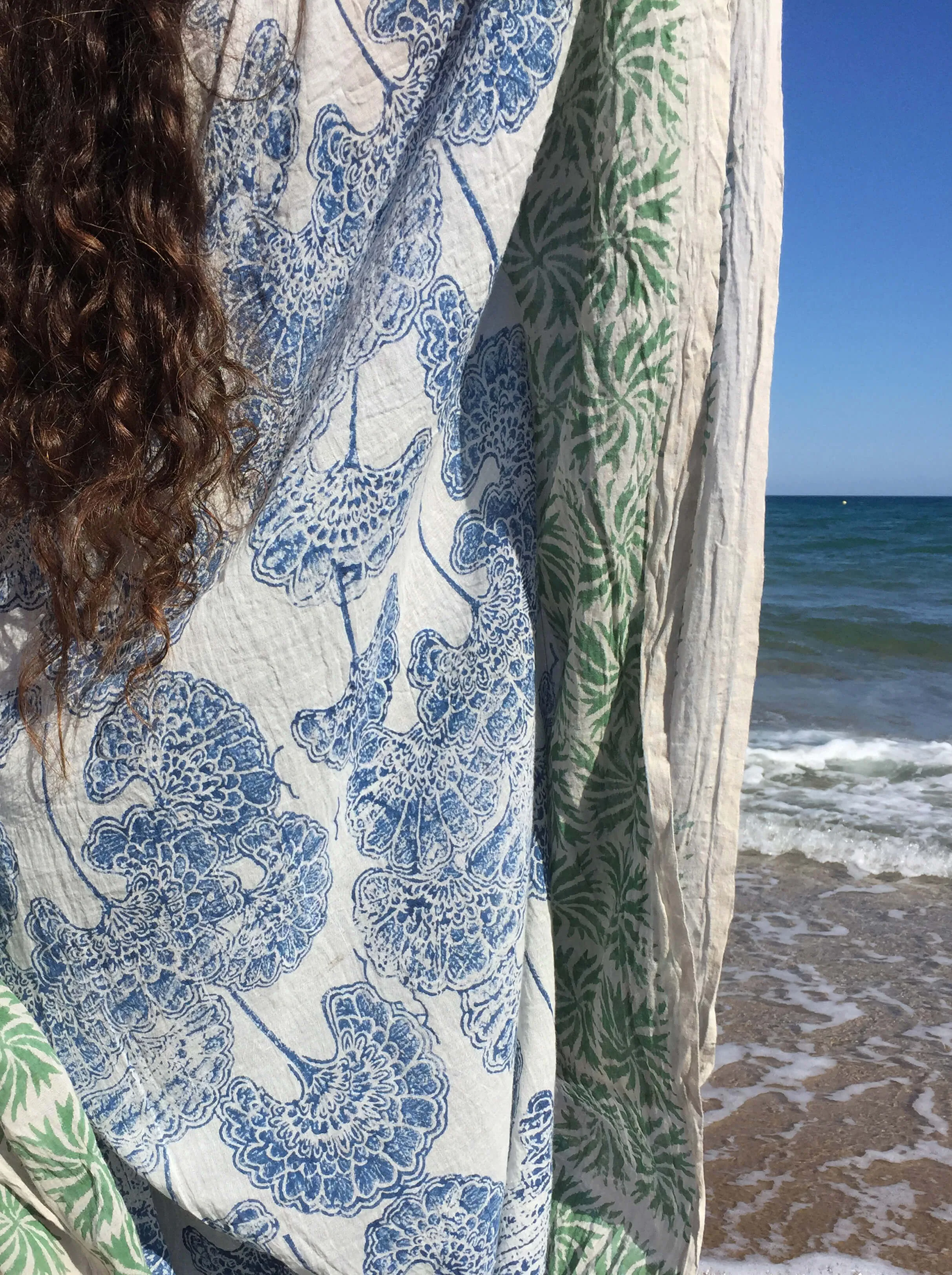 Wood Block Print Kaftan Floral Pattern