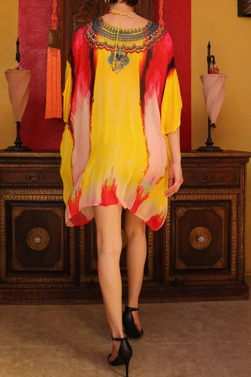 yellow Kaftan Tops Convertible