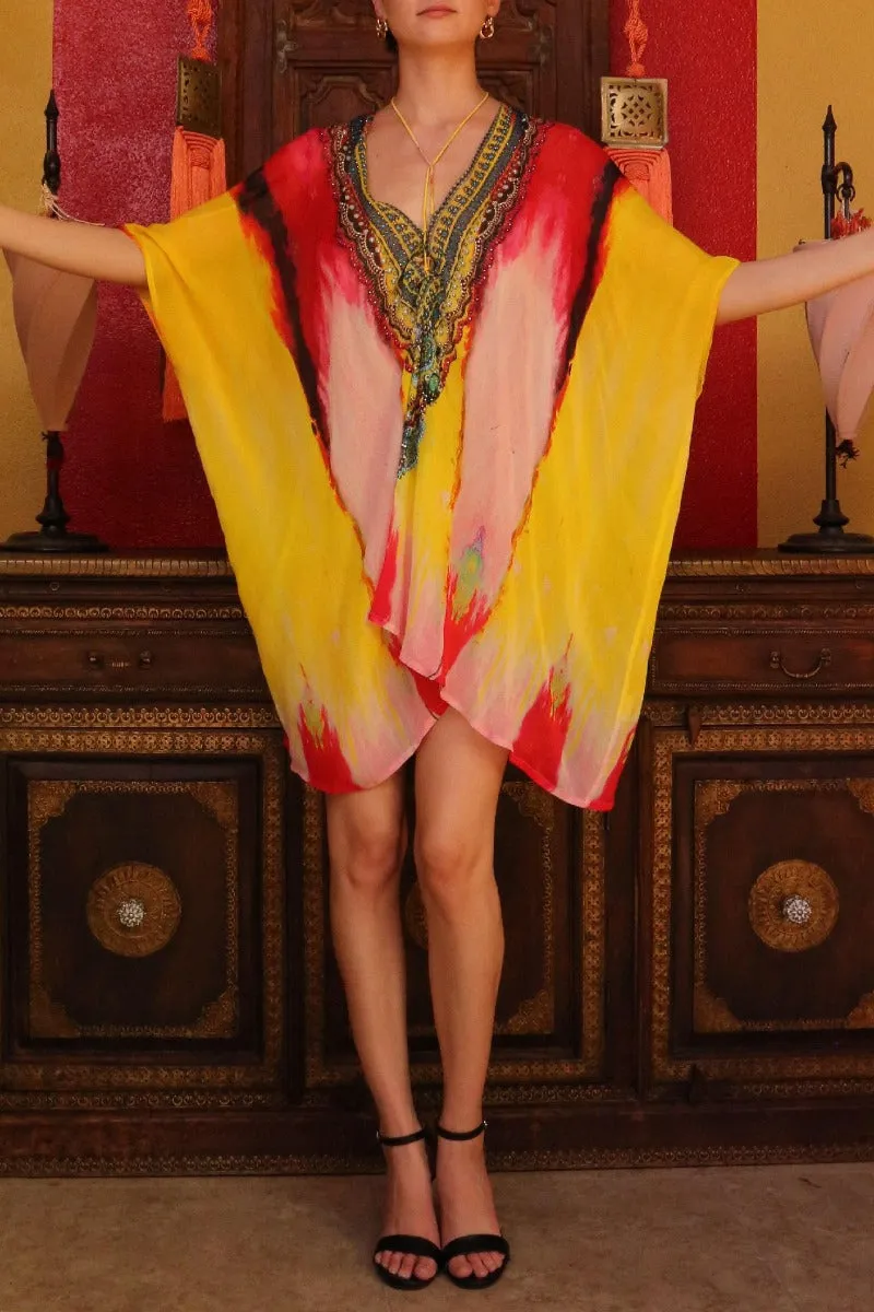 yellow Kaftan Tops Convertible